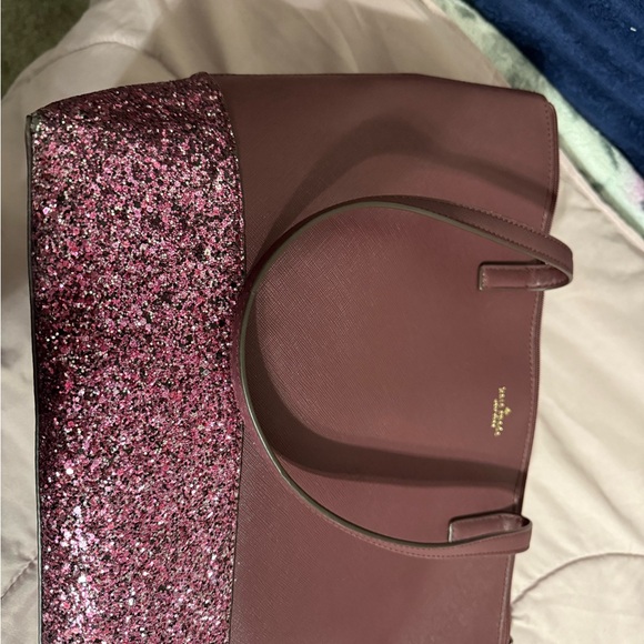 Kate Spade Plum and Pink Glitter Tote Bag - Picture 5 of 5
